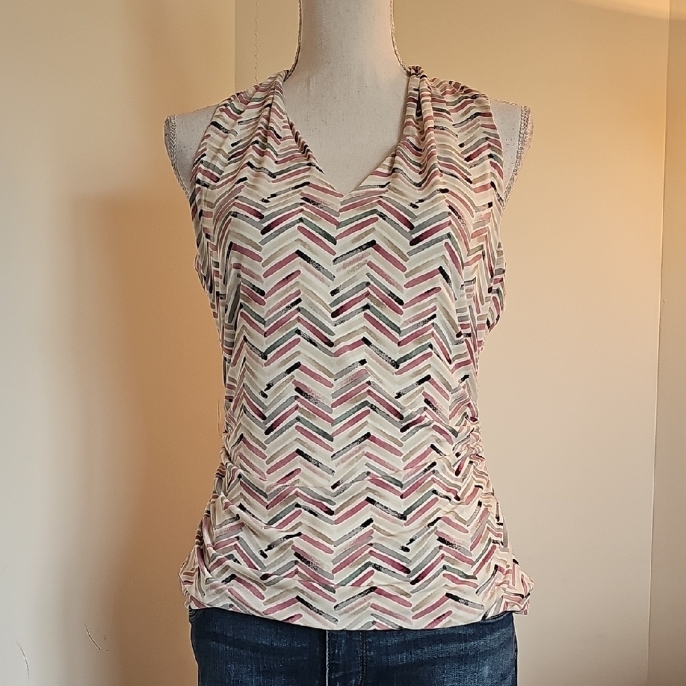 White House Black Market Multicolor Chevron Tank Top